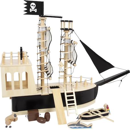 Bateau pirate en bois Noir 1 - vertbaudet enfant 