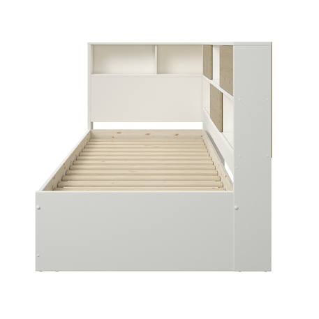 Lit à rangements pin massif   ambre Blanc bois 4 - vertbaudet enfant 