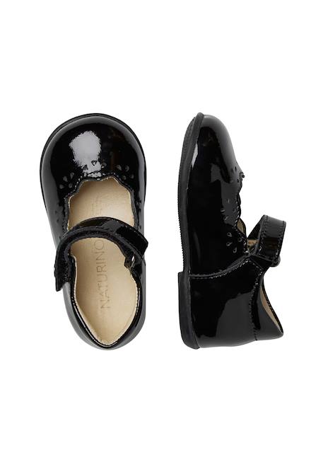 Ballerines en cuir verni olya Noir-+Rouge- 4 - vertbaudet enfant 