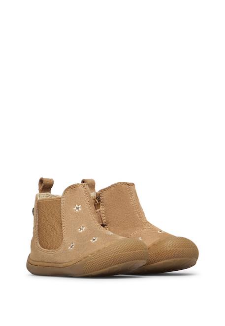 Chaussures premiers pas premier pas en suède sally embr.daisies Beige-cognac- 2 - vertbaudet enfant 