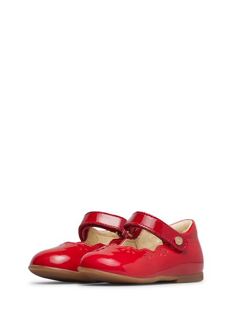 Ballerines en cuir verni olya Noir-+Rouge- 10 - vertbaudet enfant 