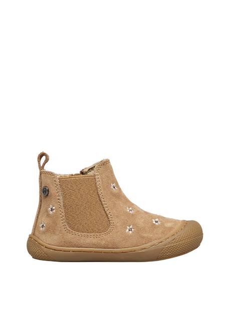 Chaussures premiers pas premier pas en suède sally embr.daisies Beige-cognac- 1 - vertbaudet enfant 