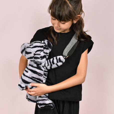 Sac bandoulière peluche Gris+Marron+Noir 2 - vertbaudet enfant 