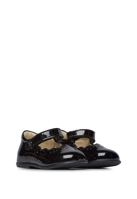 Ballerines en cuir verni olya Noir-+Rouge- 2 - vertbaudet enfant 
