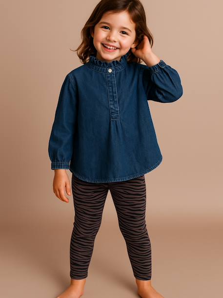 Blouse fille en jean Capsule mère-fille double stone 5 - vertbaudet enfant 