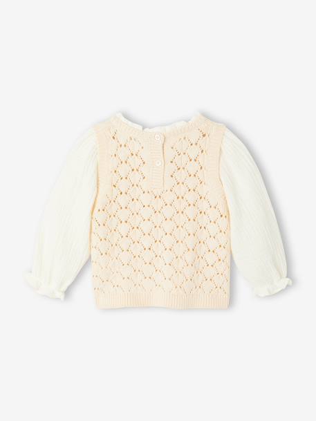 Pull bébé fille 2 en 1 écru 3 - vertbaudet enfant 