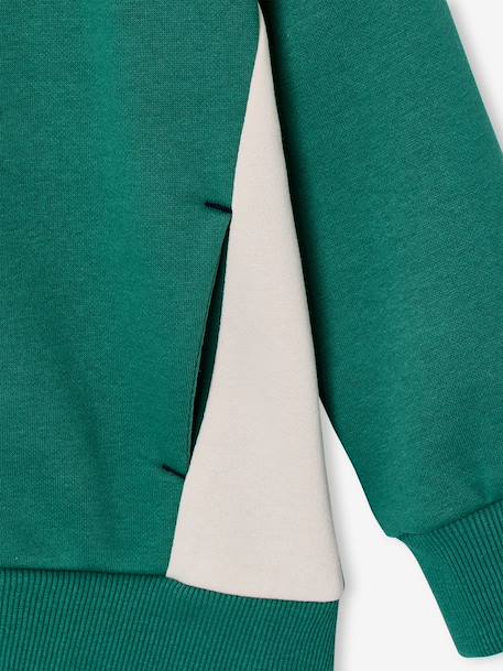 Sweat zippé garçon capuche coloblock bleu moyen+ocre+vert 11 - vertbaudet enfant 