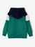 Sweat zippé garçon capuche coloblock bleu moyen+ocre+vert 9 - vertbaudet enfant 
