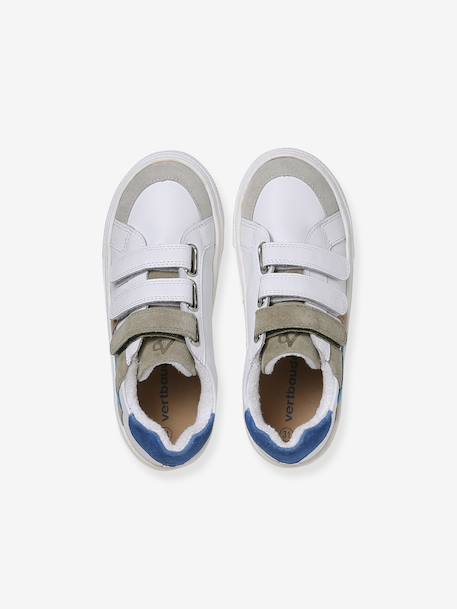 Baskets enfant garçon cuir à scratchs écru+lot blanc 11 - vertbaudet enfant 