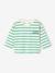 T-shirt bébé rayé pressionné dos rayé vert+rouge 1 - vertbaudet enfant 