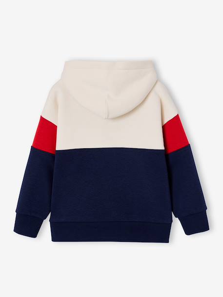 Sweat capuche garçon colorblock rouge 3 - vertbaudet enfant 