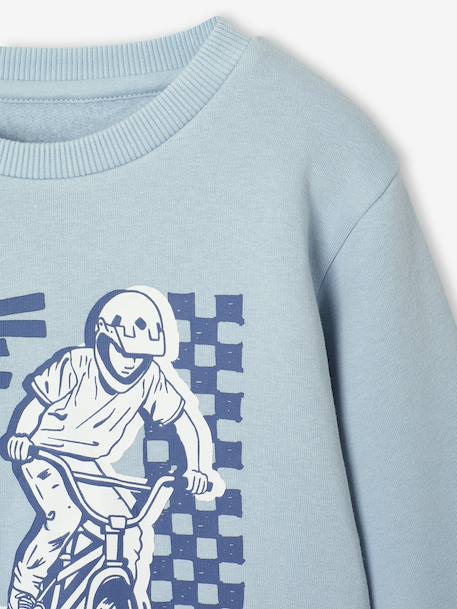 Sweat garçon fantaisie blanc chiné+bleu pâle+ocre+vert 6 - vertbaudet enfant 