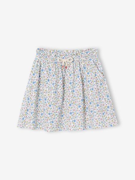 Jupe tournante imprimée fille beige+blanc imprimé+bleu chambray+rose pâle 4 - vertbaudet enfant 