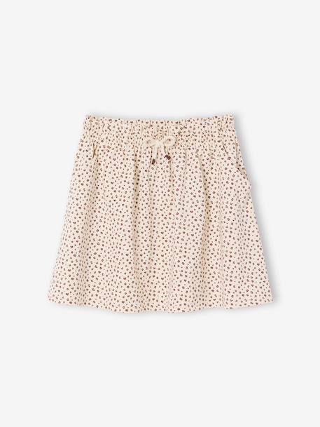 Jupe tournante imprimée fille beige+blanc imprimé+bleu chambray+rose pâle 1 - vertbaudet enfant 