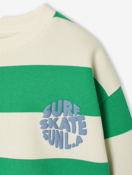 Sweat garçon rayé motif placé pistache+rayé jaune 5 - vertbaudet enfant 