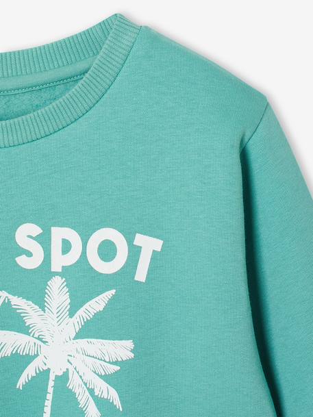 Sweat garçon fantaisie blanc chiné+bleu pâle+ocre+vert 12 - vertbaudet enfant 