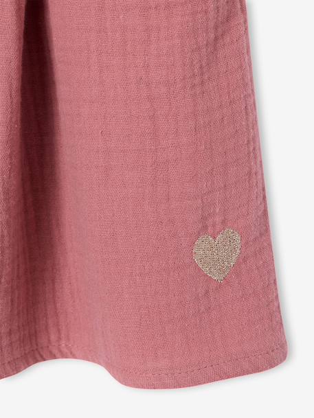 Jupe fille en gaze de coton beige+bleu grisé+rose+vert sauge+vieux rose+violet 19 - vertbaudet enfant 
