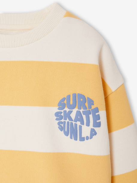 Sweat garçon rayé motif placé pistache+rayé jaune 10 - vertbaudet enfant 