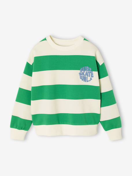 Sweat garçon rayé motif placé pistache+rayé jaune 3 - vertbaudet enfant 