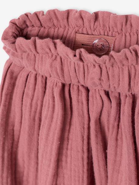 Jupe fille en gaze de coton beige+bleu grisé+rose+vert sauge+vieux rose+violet 20 - vertbaudet enfant 