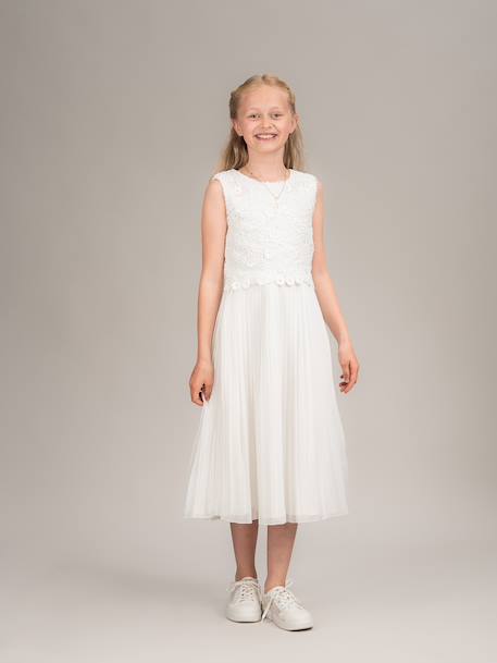 Fille-Robe de fête DZUZANA en dentelle et plissée fille DANAMADE