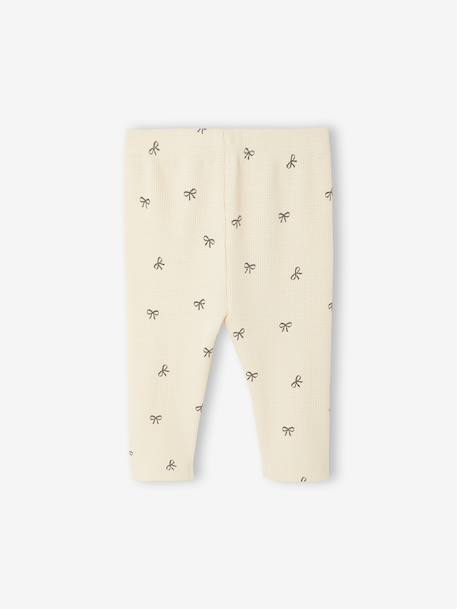 Legging bébé fille en maille côtelée vanille+vert sauge 2 - vertbaudet enfant 