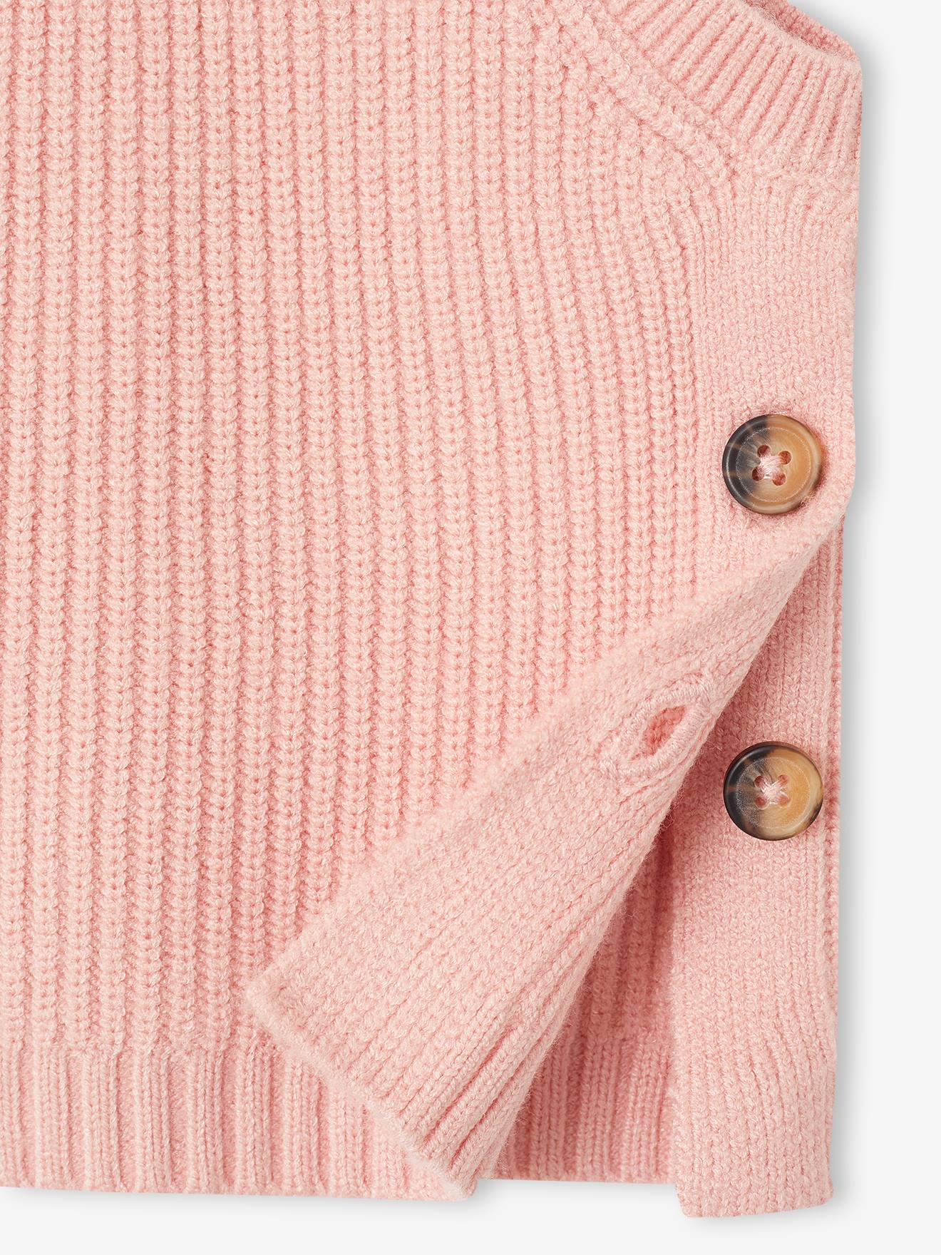 Pull Sans Manches Bébé Vertbaudet - Tricot Chic Avec Broderie Dorée - Boutonnage Côtés