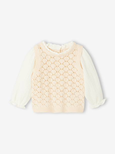 Pull bébé fille 2 en 1 écru 6 - vertbaudet enfant 