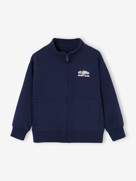 Sweat zippé garçon col camionneur marine+rouge 1 - vertbaudet enfant 