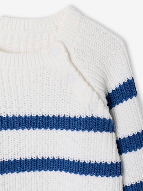 Pull garçon rayé bleu moyen+caramel+écru+encre+vert sauge 3 - vertbaudet enfant 