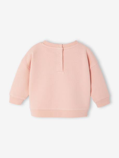 Sweat-shirt bébé fille message imprimé rose poudré+vanille 2 - vertbaudet enfant 