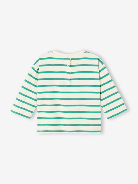 T-shirt bébé rayé pressionné dos rayé vert+rouge 4 - vertbaudet enfant 