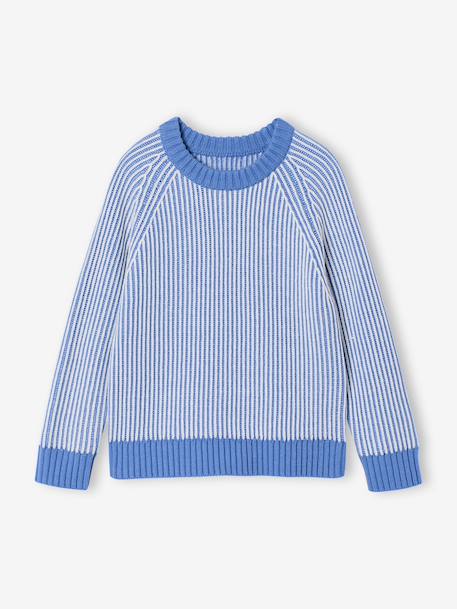 Pull garçon en maille bleu 1 - vertbaudet enfant 