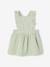 Robe bébé en gaze de coton bretelles à volants vert d'eau+vieux rose 1 - vertbaudet enfant 