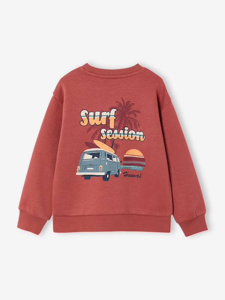 Sweat col rond garçon manches lo bois de rose+jaune pastel 3 - vertbaudet enfant 