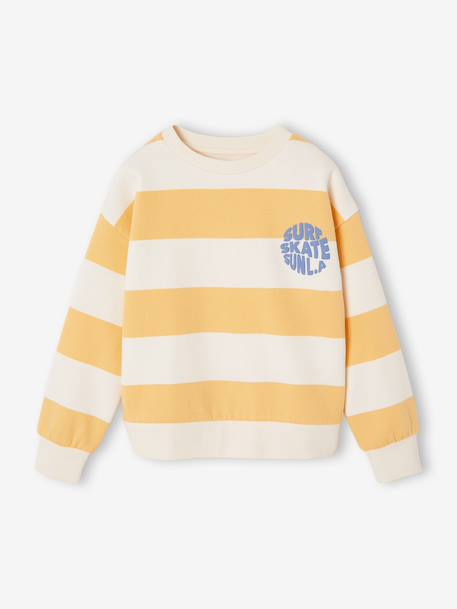 Sweat garçon rayé motif placé pistache+rayé jaune 8 - vertbaudet enfant 