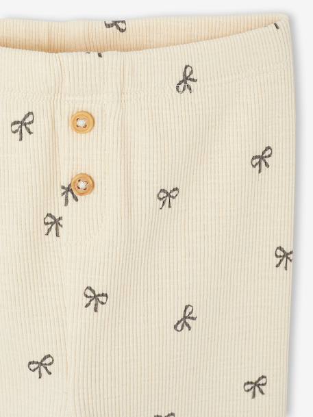 Legging bébé fille en maille côtelée vanille+vert sauge 3 - vertbaudet enfant 