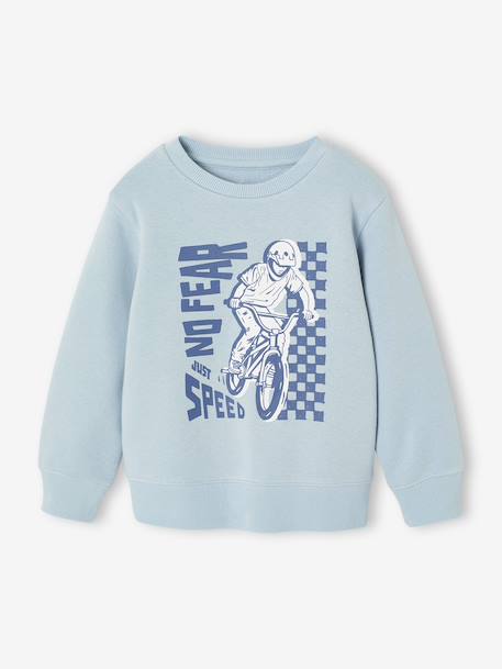 Sweat garçon fantaisie blanc chiné+bleu pâle+ocre+vert 4 - vertbaudet enfant 