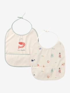 Puériculture-Repas-Lot 2 bavoirs bébé plastifiés