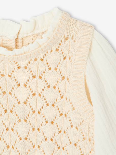 Pull bébé fille 2 en 1 écru 4 - vertbaudet enfant 