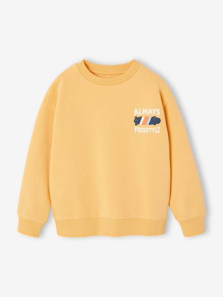 Sweat col rond garçon manches lo bois de rose+jaune pastel 7 - vertbaudet enfant 