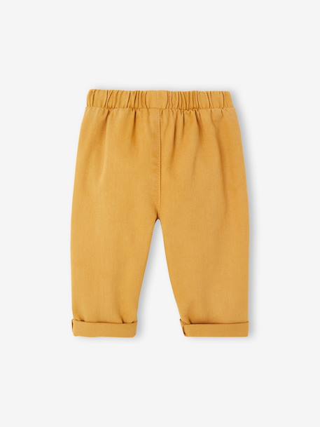 Pantalon bébé taille élastiquée caramel+vanille 2 - vertbaudet enfant 