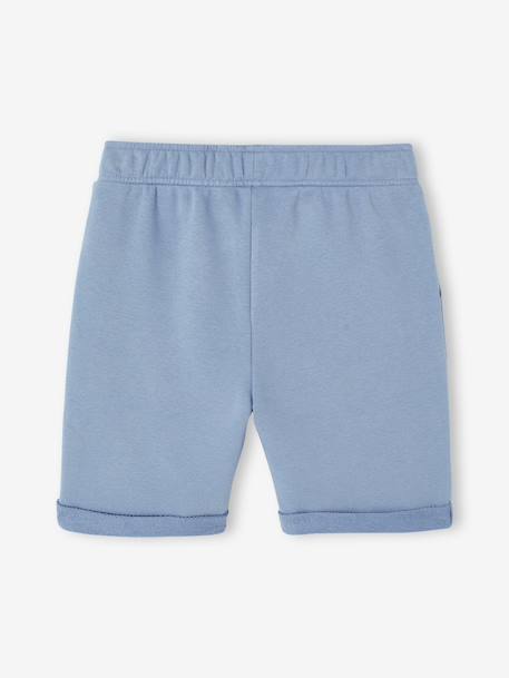 Bermuda garçon en molleton bleu chambray+kaki+marine grisé+noix de pécan 3 - vertbaudet enfant 