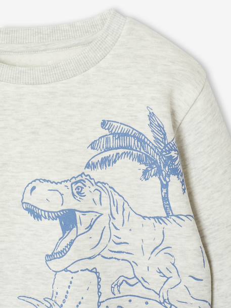 Sweat garçon fantaisie blanc chiné+bleu pâle+ocre+vert 3 - vertbaudet enfant 