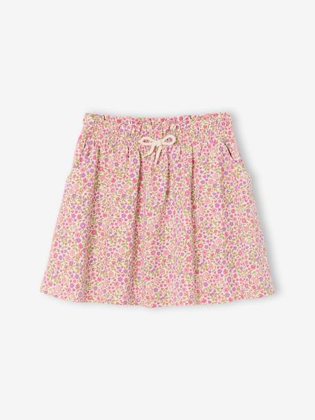 Jupe tournante imprimée fille beige+blanc imprimé+bleu chambray+rose pâle 10 - vertbaudet enfant 