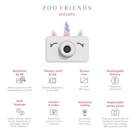 Appareil photo licorne Blanc, rose, bleu 3 - vertbaudet enfant 