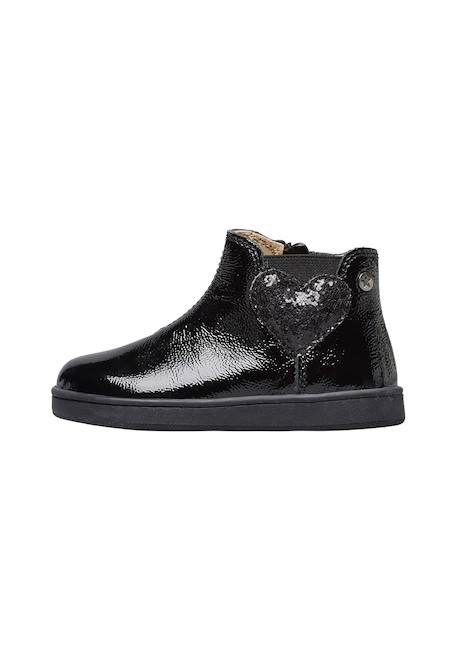 Chaussures en cuir verni glarny high 2 Bordeaux-+Noir-noir ivoire 8 - vertbaudet enfant 