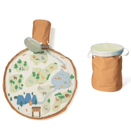 Tapis de jeu & panier à jouets- zoo Orange naturel, vert et bleu+Rose+Vert & couleur naturelle 1 - vertbaudet enfant 