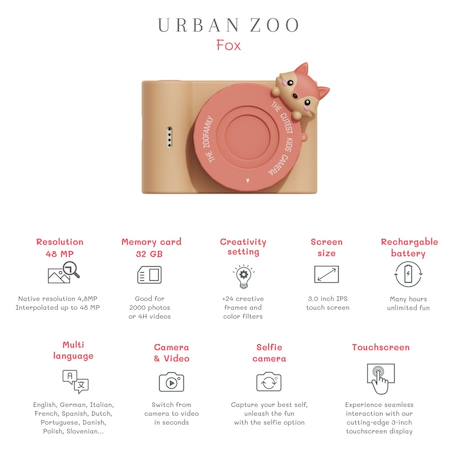 Appareil photo urbain renard Orange, rose 3 - vertbaudet enfant 