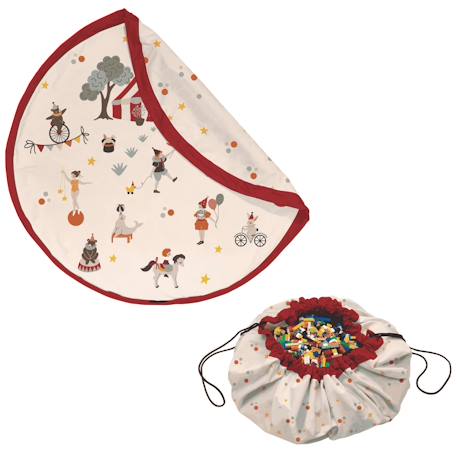 Tapis de jeu & sac à jouets-circus Rouge et multicouleur 1 - vertbaudet enfant 